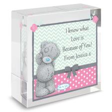 Personalised Me to You Pastel Belle Crystal Block